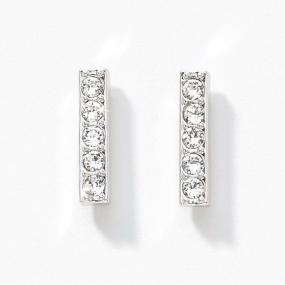 Touchstone Crystal by Swarovski Pave Bar Earrings - Picture 2 of 4
